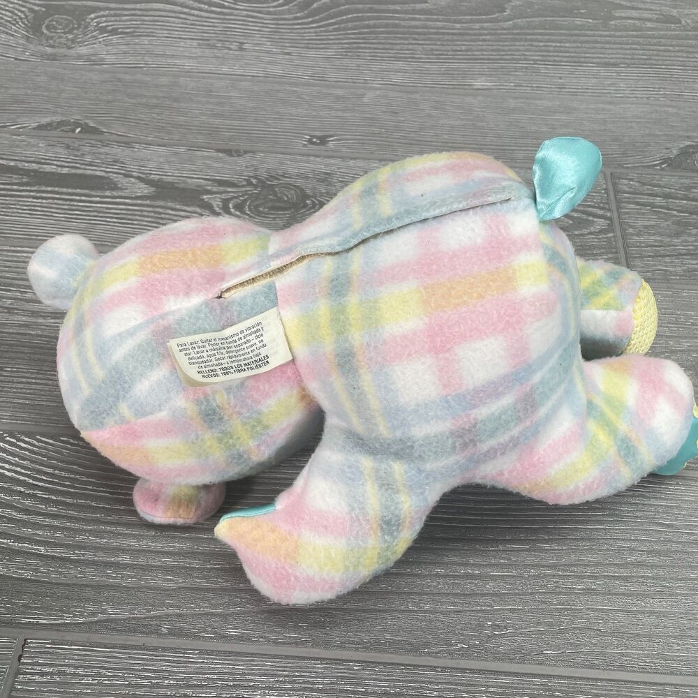Vintage 1996 Hasbro Playskool Snuzzles Bear Plaid Pastel Vibrating Baby Plush - Picture 10 of 12